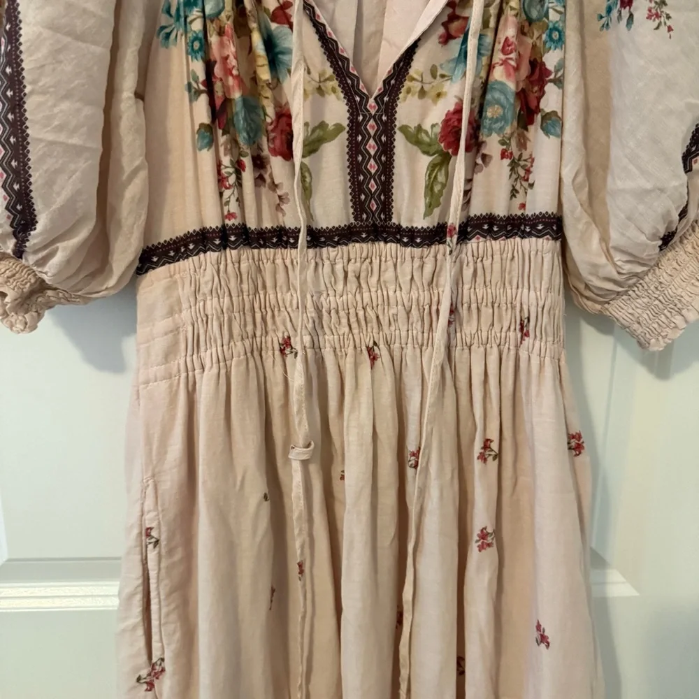 Anthropologie Somerset Puff sleeve blush pink maxi dress size S - Picture 6 of 11